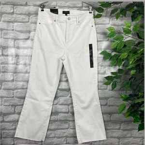 🤍 BANANA REPUBLIC FACTORY white cropped bootcut stretch jeans 31 / 12 🤍